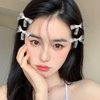 4Pcs White Lace Hair Bow for Women,Lace Bow Hair Clips,Lace Bows for Hair,Bowknot Hair Clips,Tulle Bow Barrettes,Elegant Hairpins Alligator Hair Clips Hair Accessories for Girls Toddlers Women
