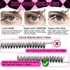 SKY MANGO False Eyelashes Kit 280pcs DIY Lash Extension Kit 8-16mm Mix with Lash Bond and Seal and Lash Tweezers and Lash Brush Fluffy Lash Clusters Kit 30D Curl for Beginners