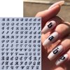 10 Sheets Retro English Letters Nail Stickers for Nail Art, Black White Gold Silver Laser English Letters Design Nail Decals 3D Self-Adhesive Letter Nail Art Stickers Nail Tip DIY Decoration for Women