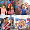 Humyoun 24 Set Veterans Day Craft Patriotic Religious Craft Kit Love Jesus and America Too Sign Craft for Kid DIY Bible Patriotic Art Craft Red White Blue Ornament Sign for VBS Sunday School Classroom
