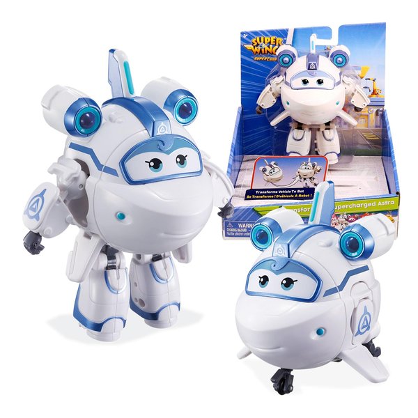 Super Wings Transformer Toys 5" Action Figure Supercharged Tobot Astra, 2 in 1 Rescue Bots Transforming Airplane Robot Toys, Educational Toys for Boys and Girls Age 3+, Gifts for Preschool Kids, Astra