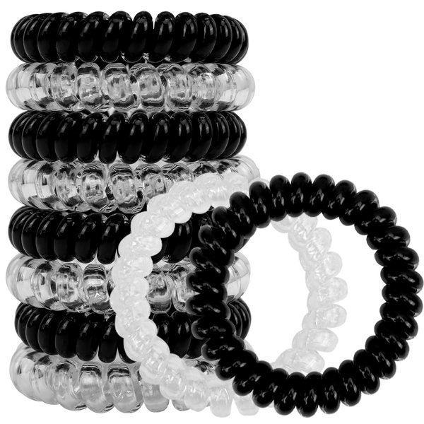 Carrie Joe 10Pcs Spiral Hair Tie for Women Girl Ponytail Holder Hair Band Stylish Phone Cord Hair Tie No Damage Hair Accessories Elastics & Tie