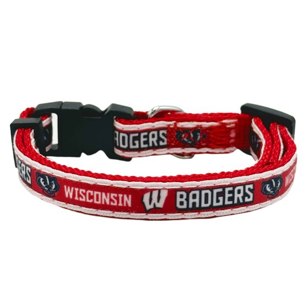 Pets First Collegiate Pet Accessories, Cat Collar, Wisconsin Badgers, One Size
