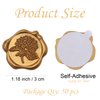 50pcs Hydrangea Wax Seal Stickers, Andotopee Floral Botanical Envelope Seal Stickers, Self-Adhesive Antique Gold Stickers Pre-Made from Real Sealing Wax, Great for Wedding Invitation, Gift Wrapping
