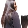 Last 5 Years Raw Natural Light Yaki Relaxed Straight Clip In Lift 613 Real One Donor Straight Virgin Human Hair Extensions Clip Ins Weft Extension For Black Women (yaki 20in, Natural Brown)