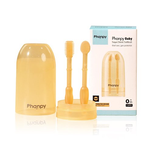 Phanpy Baby Toothbrush, Silicone Baby Tongue Cleaner Newborn, Infant Toothbrush 0-6 Months and 6 to 12 Months, Baby First Toothbrush, Oral Cleaner, Baby Mouth Cleaner