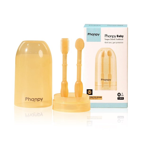 Phanpy Baby Toothbrush, Silicone Baby Tongue Cleaner Newborn, Infant Toothbrush 0-6 Months and 6 to 12 Months, Baby First Toothbrush, Oral Cleaner, Baby Mouth Cleaner