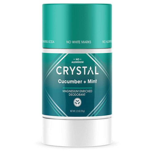 Crystal Magnesium Solid Stick Natural Deodorant, Non-Irritating Aluminum Free Deodorant for Men or Women, Safely and Effectively Fights Odor, Baking Soda Free, Cucumber + Mint, 2.5 oz