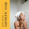 Red Rose Naturals Turmeric Soap For Dark Spots, Psoriasis, Eczema, Face And Body glow bar, All Natural, Cleansing Acne Face Soap, Sensitive Skin Friendly, Vegan 4 oz.