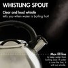 Primula Avalon Whistling Stovetop Tea Kettle Food Grade Wide Mouth, Fast to Boil, Cool Touch Handle, 2.5-Quart, Brushed Stainless Steel