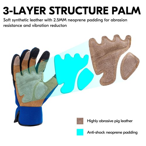 Vgo... 1-Pair Gardening Gloves Men, Safety Work Gloves, Puncture-proof, Thornproof, Touchscreen (Size L, Orange, SL7475)