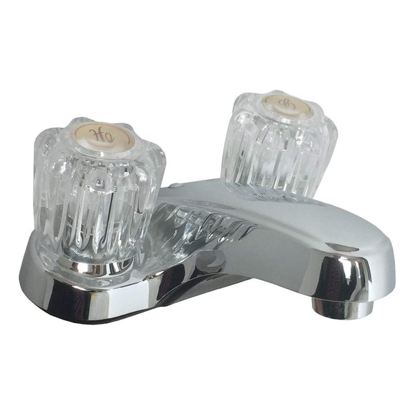 StoneCrest Dual Control 4" Non-Metallic Lavatory Faucet with Acrylic Handles, Chrome Finish
