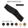 Wohuho Tape in Hair Extensions Human Hair 100% Real Remy Human Hair 40g 20pcs/Set Brazilian Virgin Hair Natural Straight Seamless Invisible Skin Weft Extensions (16 Inch,#1B Naturl Black)