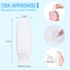 Silicone Travel Bottles for Toiletries TSA Approved Travel Size Containers Set 4 Pack Portable Leak Proof Refillable Cosmetic Squeeze Bottles Shampoo Hair Conditioner Body Lotion Bath Shower Gel