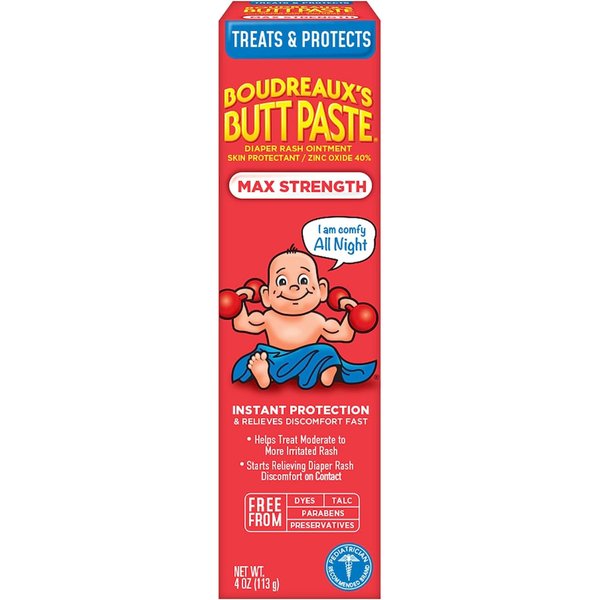 Boudreaux's Butt Paste Diaper Rash Ointment | Maximum Strength | 4-Ounces Tube | 1-Unit