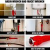 Basin Wrench, 8 in 1 Sink Wrench Faucet Plumbing Tool, Double Head Sink Installer Tool for Pipe and Tub Drain Removal Nut Wrench