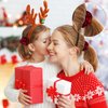 8 Pack Christmas Plaid Snowflake Headbands 4 Buffalo Plaid Hair Scrunchies 4 Christmas Knotted Headband Plaid Hair Band with Elastic Hair Scrunchies for Women Girl(Red Black, Simple)