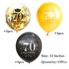 SHUNTAI 70th Birthday Balloons Black and Gold 70th Birthday Decorations for Men Women Latex Confetti Printed Number Balloon 70 Year Old Theme Happy Birthday Party Decor Supplies 15 Pack 12 Inch
