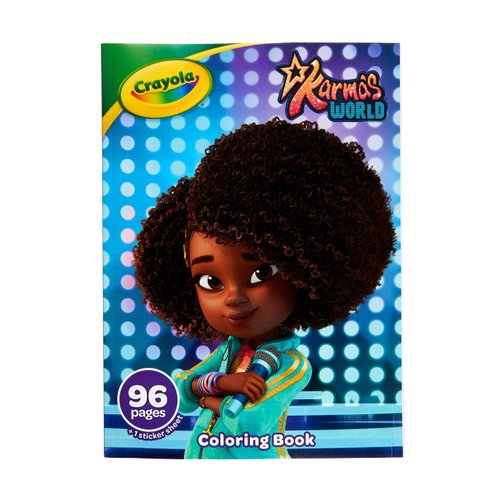 Crayola Karma's World Coloring Book, Stickers Included, Gift for Girls & Boys, 96 Pages