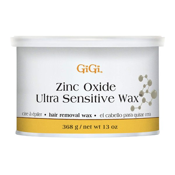 GiGi Zinc Oxide Ultra Sensitive Hair Removal Wax, Gentle and on Extra-Delicate Skin, 13 oz., 1-pc