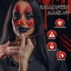 Black White Red Cream Face Body Paint Set + Halloween Vampire Teeth + Washable Fake Blood, Body Painting Kit for Halloween Clown Makeup, Cosplay, Costume, SFX Special Effect, Theme Parties