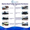 WavesRx Boat & Pontoon Trailer Transom Straps (2PK) | 48" Marine Tie Downs Adjustable Safety Straps | Outperforms Ratcheting & Retractable Straps | Boating Accessories for Safe & Secure Transportation