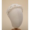 Teyglen Wedding Pearl Headband Bridal Pearl Beads Tiara Crown Floral Princess Hair Crown Hair Pieces Hair Accessories for Women Bride Prom Birthday Party (Ivory)