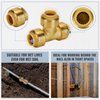 SUNGATOR Plumbing Tee Fittings 1/2 Inch, Push T Fittings 1/2", No Lead Brass Push Pex Fittings, Push to Connect Tee Fittings for PEX, Copper, CPVC Transition, with 1 Disconnect Clip, Pack of 2