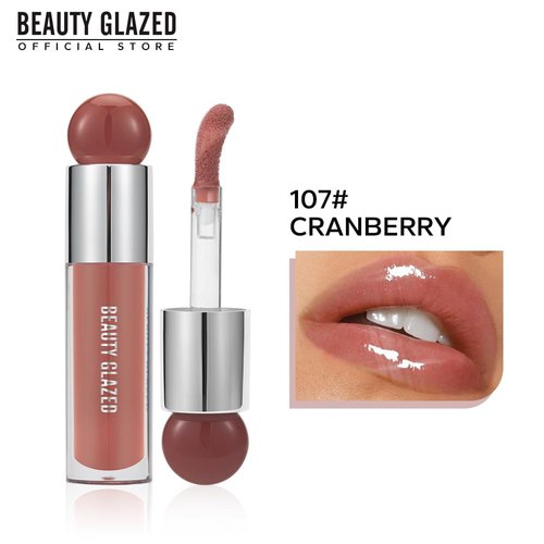 Beauty Glazed Color Variety Non-Sticky Ultra-Hydrating & Nourishing Lip Oil, Smooth Glossy Finish Luxurious Lip Glow Oil, Shiny and Vegan Tinted Lip Gloss, Big Brush Applicator (105# PITAYA)