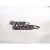 Two small tiny purple flower crystal hair pin clip barrettes fine hair