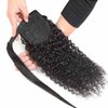 Yepei Curly Ponytail Extension Human Hair for Black Women Brazilian Wrap Around Ponytail Human Hair Curly Clip in Ponytail Hair Extensions Natural Black 14 Inch