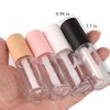 Qeuly 4 Pack Lip Gloss Tubes, 6ml Empty Lip Gloss Tubes with Wand, Clear Plastic Lip Gloss Containers for Skin Care Oil DIY Makeup Lipgloss Making Kit (D25xH86mm)