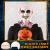 Syhood 4 Packs Halloween Bald Caps Makeup Latex Bald Head Wig Cap Bald Hat Costume Accessories for Women Men Adults(White,Stylish)