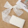 VGOODALL 3 Inch White Lace Ribbon, 10 Yards Wide Stretchy Lace Trim Elastic Floral Lace for Bridal Wedding Decoration Gift Wrapping DIY Sewing Craft Hair Bow Making