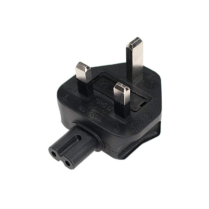 SF Cable, BS1363A UK Fused 3 Prong Plug to C7 2 Prong Receptacle, Right ...