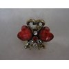 Generic small mini metal heart jeweled antique bronze hair claw clip (Primary color: Green), 1 Count (Pack of 1)