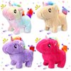Halloscume 4 Pcs Interactive Electronic Plush Unicorn Stuffed Animal Walking Barking and Wagging Tail Toys for Christmas Classroom Kids Birthday Gifts 7"