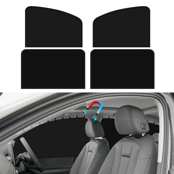 CARGEN Universal Side Window Sun Shade Magnetic Privacy Blinds Car Blackout Curtain for Camping Sleeping Baby Kids Rear Side 4PCS