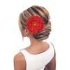Peony Flower Hair Clip Hanfu Hairpin Bridesmaid Pin up Flower Brooch Party Wedding Decor (one size, red)