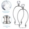 Mudder 2 Pieces Crystal Lamp Finial Lamp Cap Knob Lamp Screw Topper Clear Lamp Finial with Polished Chrome Base 1-3/4 Inches Diamond Knob for Lamp Shade Lamp Decorations (Silver Base)