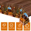 Hegbolke 4 Pack Western Tablecloths - Western Cowboy Birthday Table Cover Wild West Theme Saloon Yeehaw Scene Setters Tablecloth for Western Theme Baby Shower Birthday Party, 86 x 51 Inch