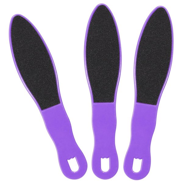 PPhtony 3pcs Foot File Callus Remover with Double-Sided Sand Paper Reusable Foot Scraper Pedicure Tool Foot Rasp Multi Purpose Feet Care Kit for Exfoliator Remover Dead Skin Hard Skin Calluse (Purple)