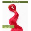ADIASAI 3Packs Body Wave Braiding Hair with Crochet Hook 24Inch Pre-Feathered Braiding Hair Deep Wave Crochet Hair French Curl Crochet Braids Synthetic Hair for Boho Box Braids Goddess Hair(Red)