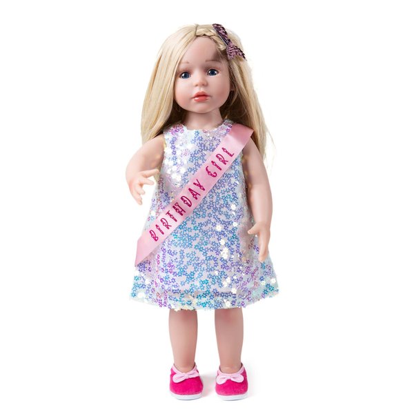 Rakki Dolli Doll Clothes Accessories 3 Pcs Set Birthday Girl Clothes, Mermaid Dress & Mermaid Hairpin & Shoes, Fashionable Dress Set for 18" Girl Dolls (Doll Not Included) 059