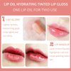 Plumping Lip Oil, Hydrating Lip Gloss Tinted Lip Balm Lip Care Transparent Toot Lip Oil, Big Brush Head Glossy Shine Lip Glow Oil Primer Lip Tint, Gift for Her (001# Pink)