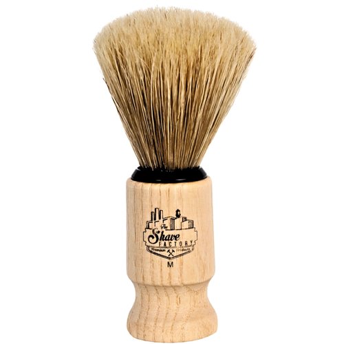 The Shave Factory 100% Pure Boar Bristles Shaving Brush Medium - Beech Wood Handle, Engineered for the Best Shave of Your Life. Safety Razor, Double Edge Razor, Straight Razor, Shaving Razor