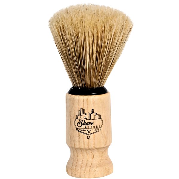 The Shave Factory 100% Pure Boar Bristles Shaving Brush Medium - Beech Wood Handle, Engineered for the Best Shave of Your Life. Safety Razor, Double Edge Razor, Straight Razor, Shaving Razor