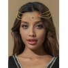 Aukmla Boho Head Chain Jewelry Gold Layered Headpiece Hair Chains Festival Halloween Prom Costume Headband Hair Accessories for Women and Girls