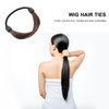 FRCOLOR 6pcs Wig Elastic Hair Band Fake Hair Elastic Ponytail Holders Hair Scrunchies Ponytail Wrap Hair Ties Elastic Rubber Band for Hair Wig Hair on Rubber Band Brown Wig Plastic M Braid