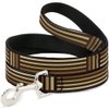 Dog Leash Stripe Blocks Browns 4 Feet Long 0.5 Inch Wide
